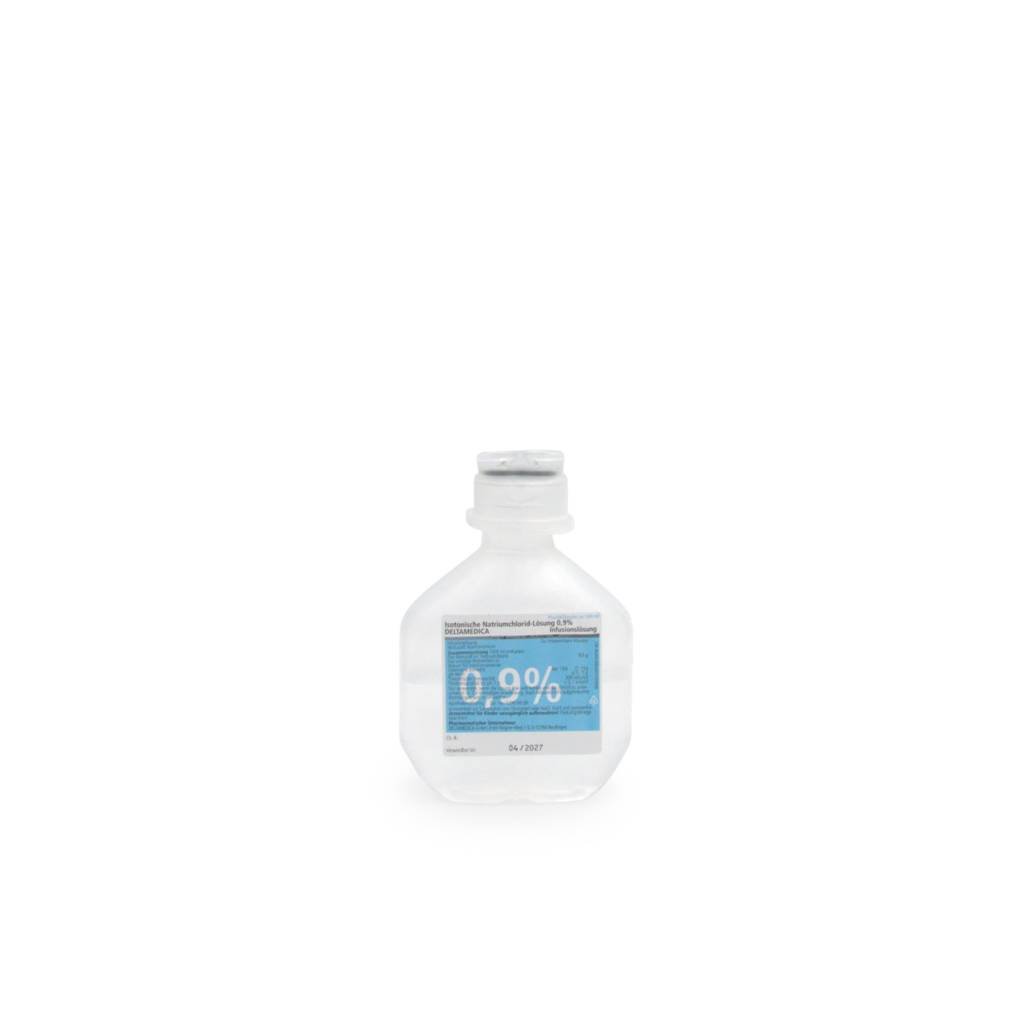 Isotone Natriumchlorid-Lösung 0,9 %, DELTAMEDICA (100 ml, Plastikflasche, NaCl) Isotone Natriumchlorid-Lösung 0,9 %, DELTAMEDICA (100 ml, Plastikflasche, NaCl)