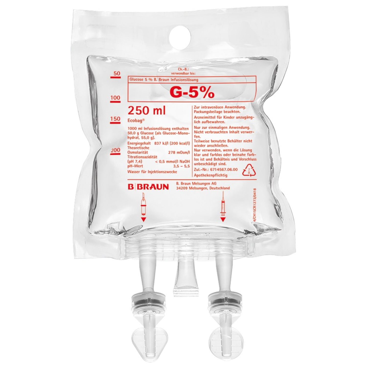 Ecobag® Glucose 5 % (250 ml) Ecobag® Glucose 5 % (250 ml)