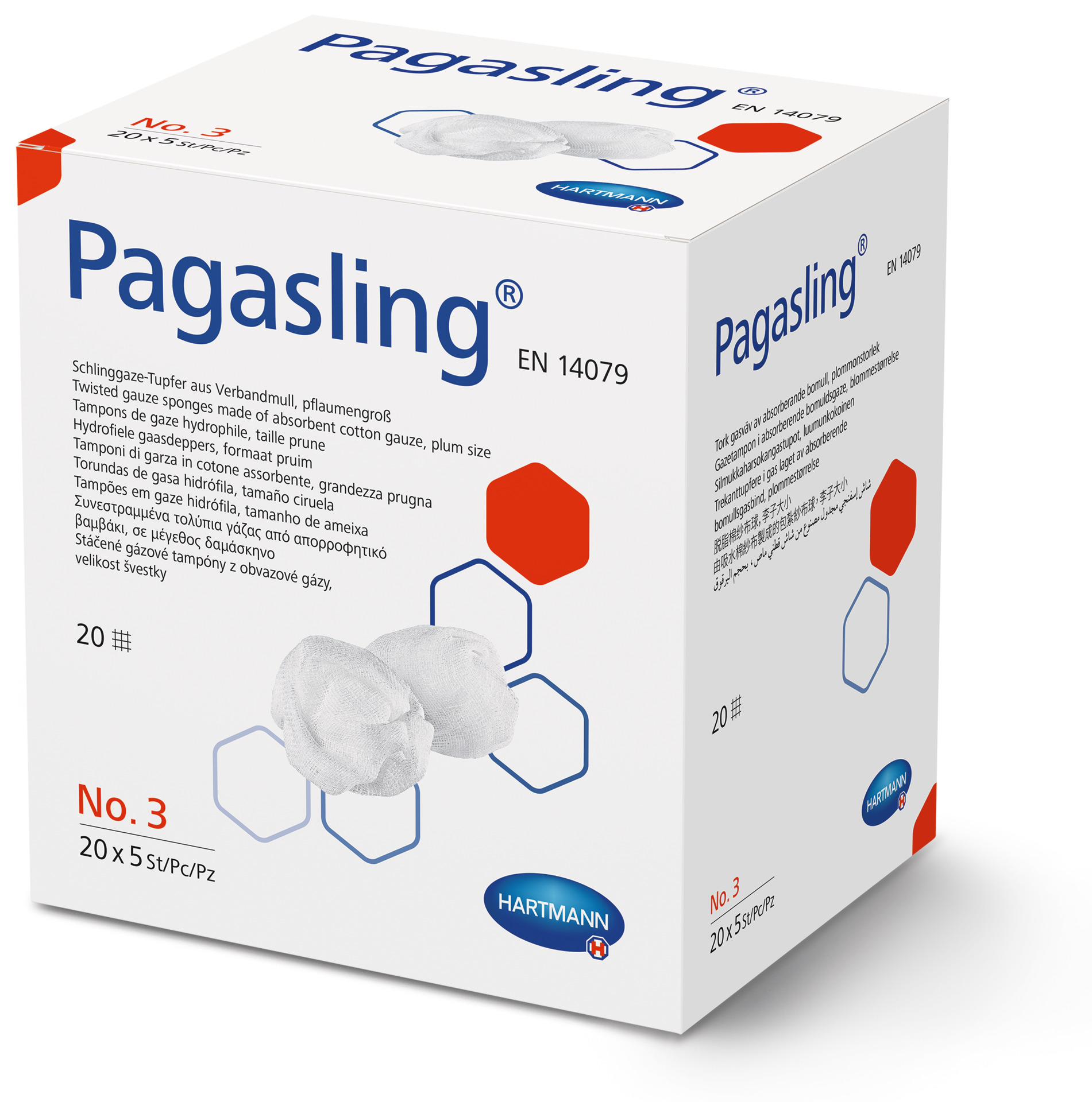 Pagasling Schlinggazetupfer (Gr. 3, pflaumengroß, steril)