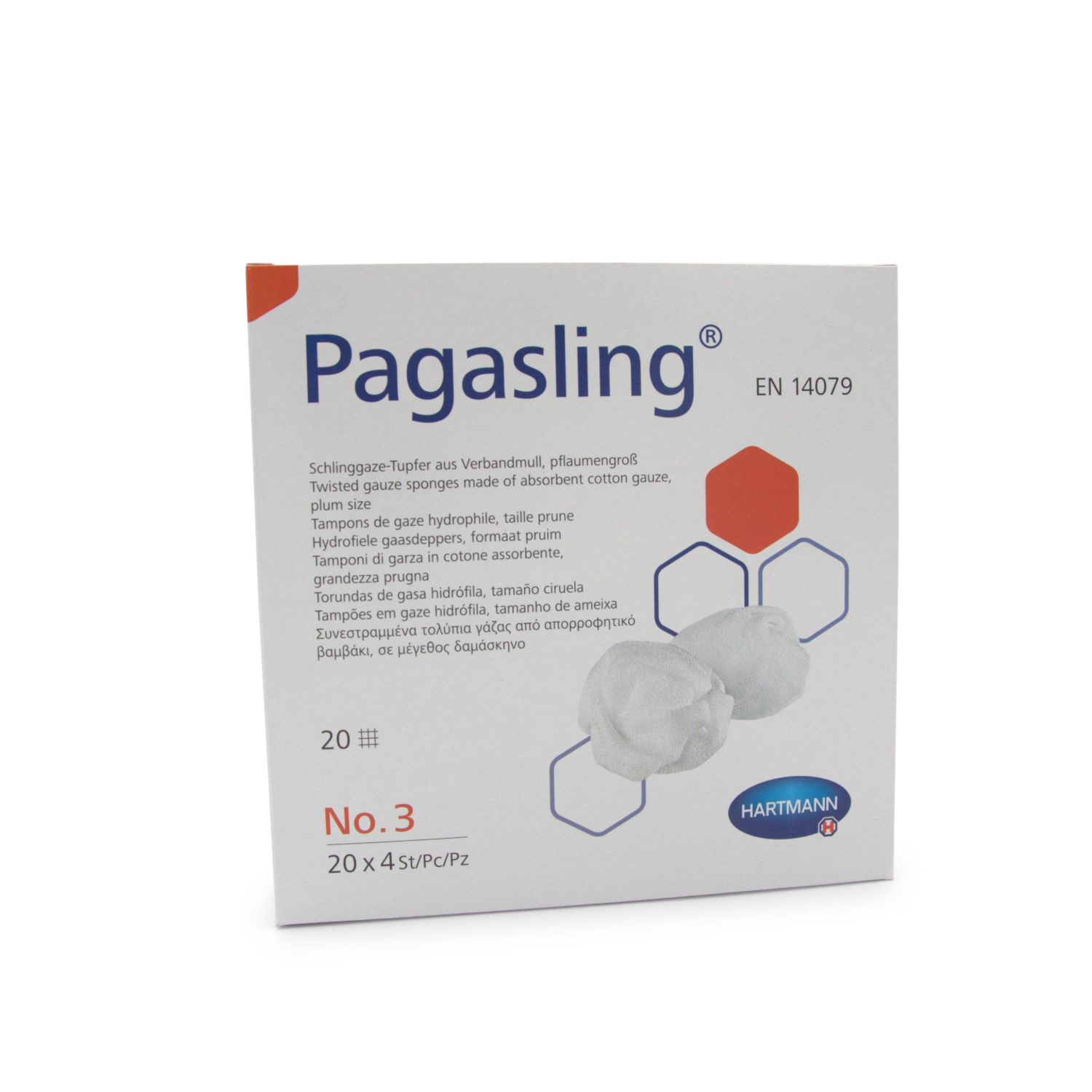 Pagasling® Schlinggazetupfer (Gr. 3, pflaumengroß, steril)