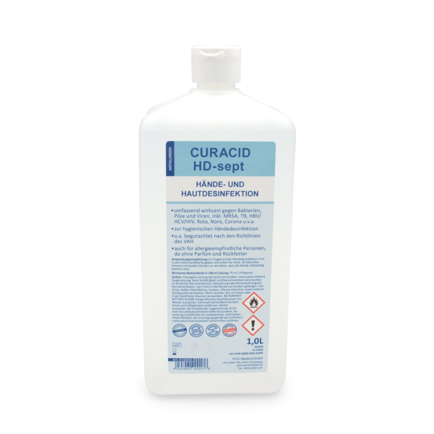 Curacid HD-sept Händedesinfektion (1000 ml, Spenderflasche)