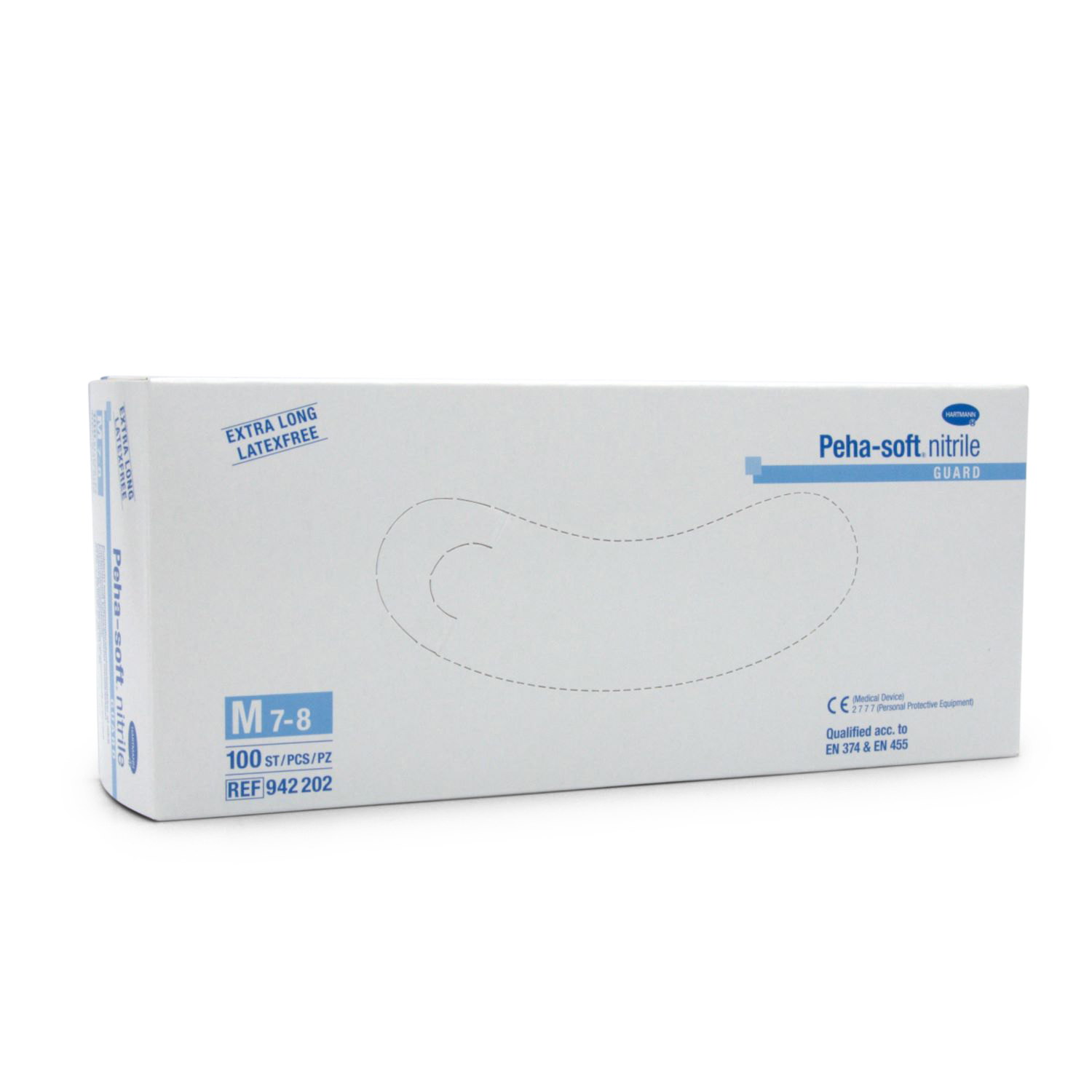 Peha-soft nitrile guard Handschuh (Gr. M, blau, Nitril, PF, unsteril)