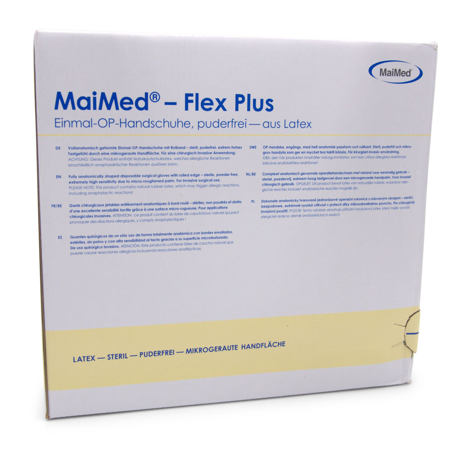 MaiMed Flex Plus Handschuhe (Gr. 8, hellbeige, latex, PF, steril)
