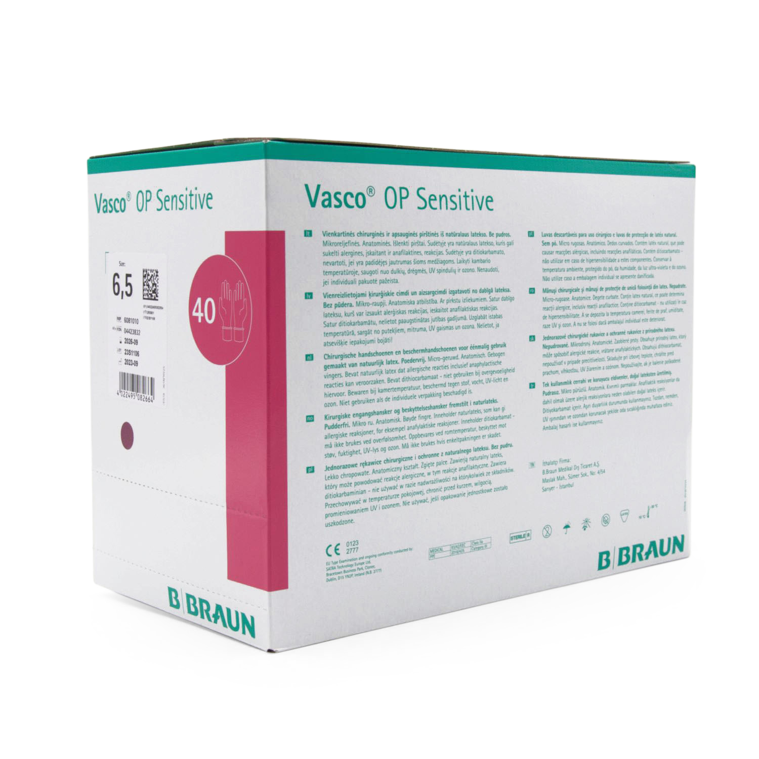 Vasco OP Sensitive Handschuhe (Gr. 7,5, weiß, latex, RR, steril)