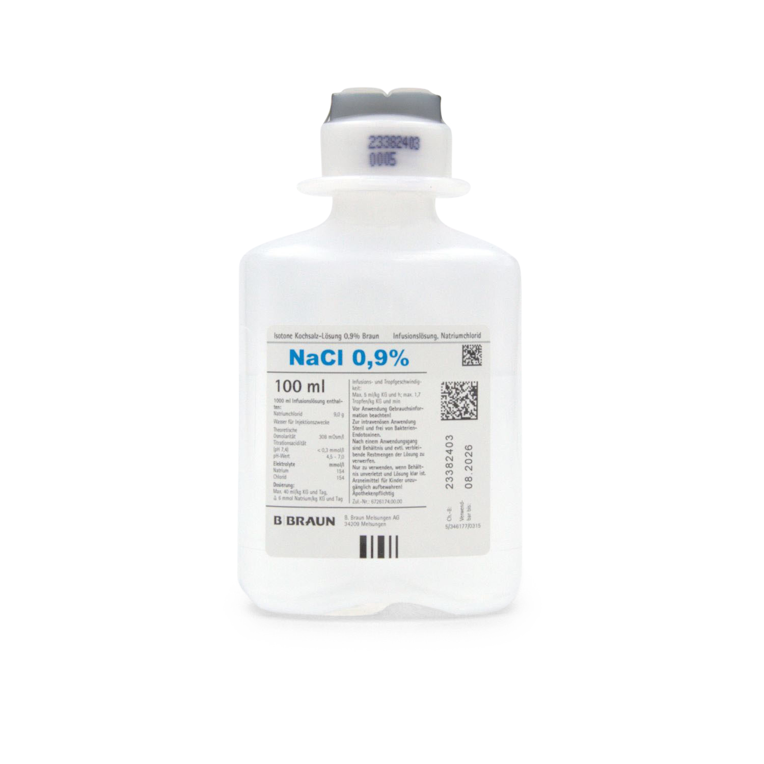 Ecoflac Plus Isotone Kochsalz-Lösung 0,9% (100 ml, NaCl) Ecoflac Plus Isotone Kochsalz-Lösung 0,9% (100 ml, NaCl)