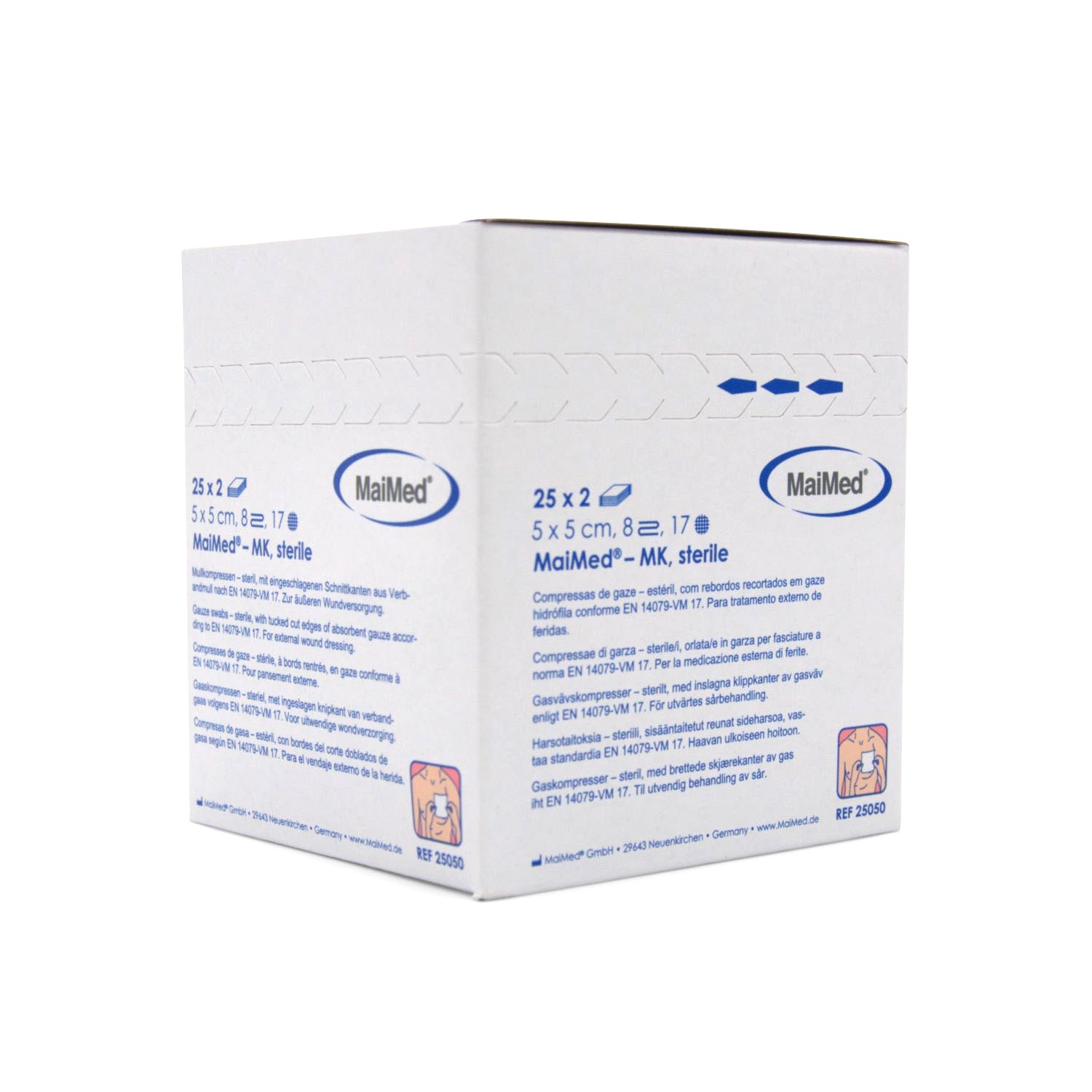 MaiMed® Mullkompressen (5 x 5 cm, 8-fach, steril) MaiMed® Mullkompressen (5 x 5 cm, 8-fach, steril)