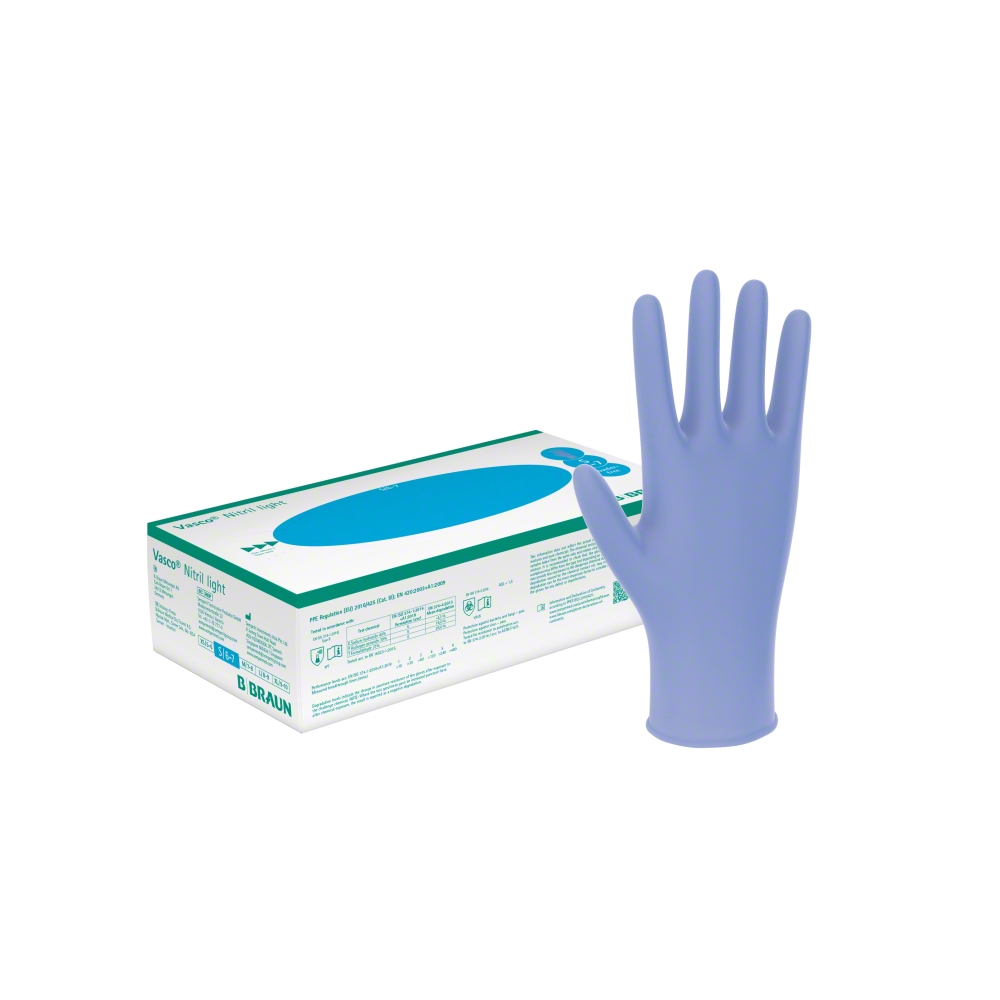 Vasco® Nitril light Untersuchungshandschuhe (Gr. XL, blau, unsteril, PSA Kat. 3)