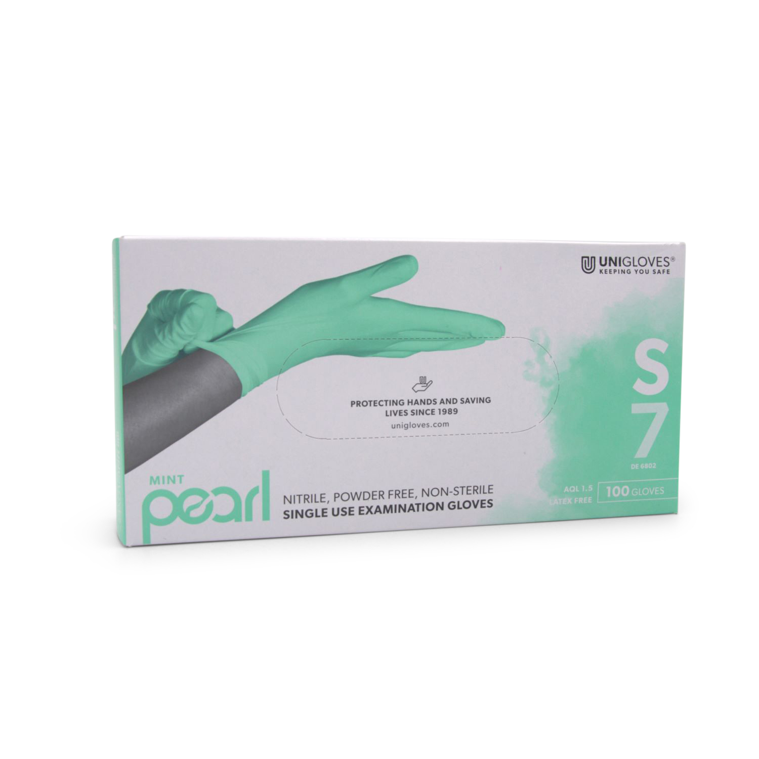 Unigloves MINT PEARL Handschuh (Gr. L, Nitril, PF, unsteril)