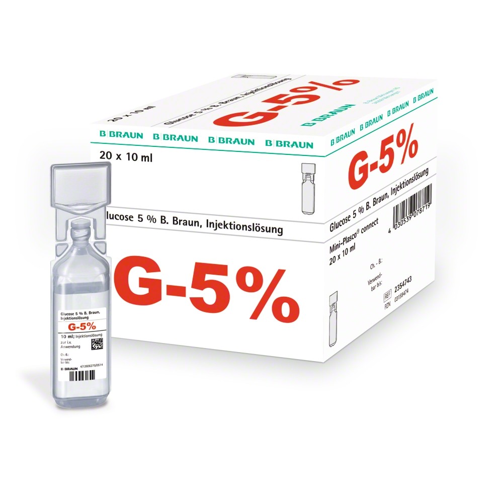 Glucose 5 % Mini-Plasco® connect (20 x 10 ml)