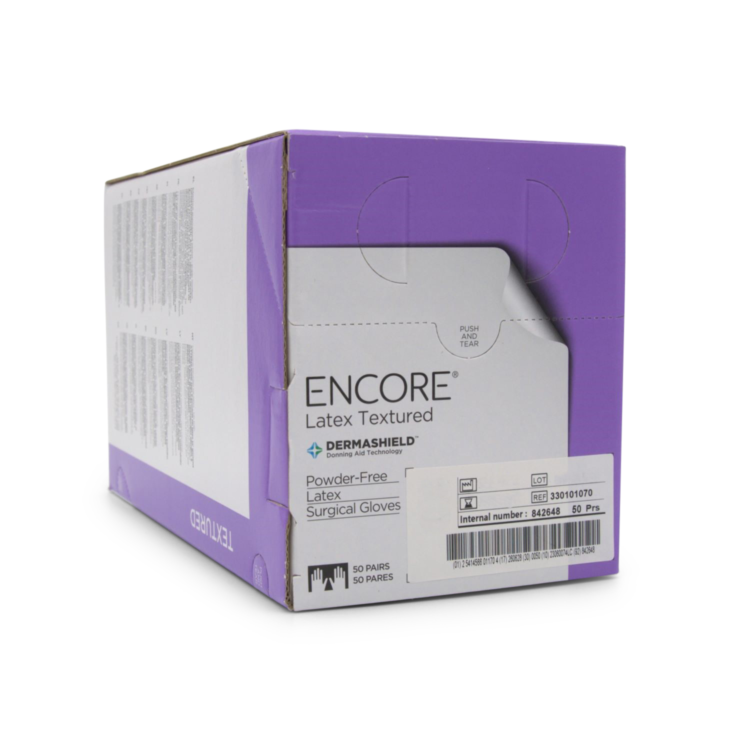 ENCORE® Latex Micro Handschuh (Gr. 7, braun, Latex, PF, steril)