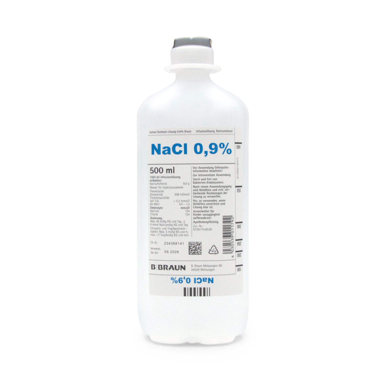 Ecoflac Plus Isotone Kochsalz-Lösung 0,9% (500 ml, NaCl)