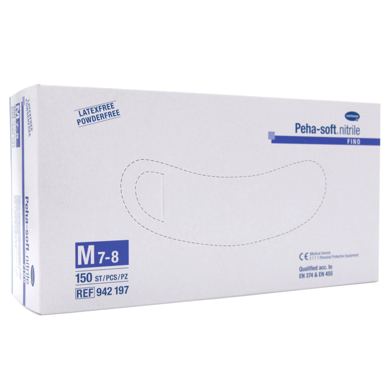 Peha-soft nitrile fino Handschuh (Gr. M, blau, PF, unsteril)