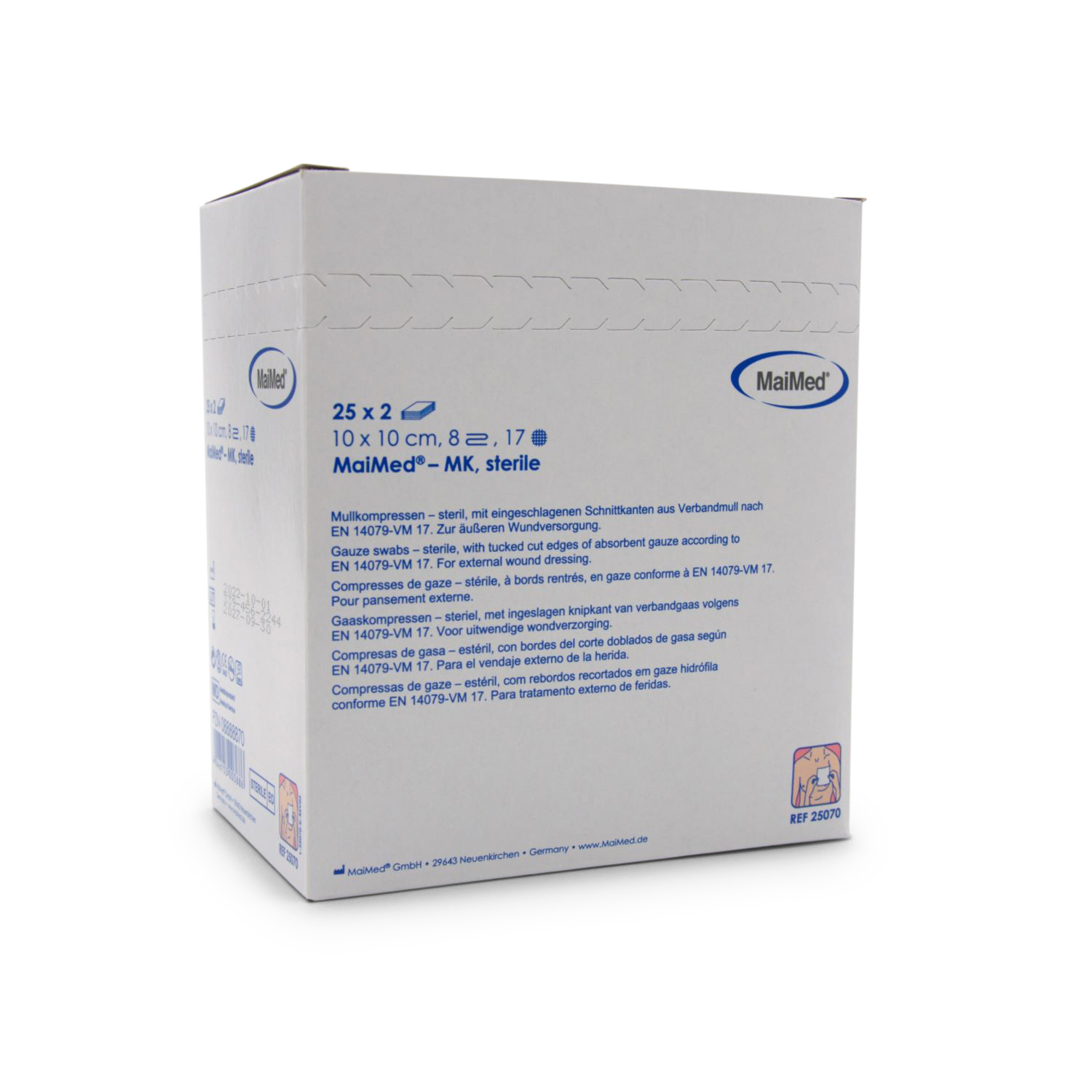 MaiMed® Mullkompressen (10 x 10 cm, 8-fach, steril) MaiMed® Mullkompressen (10 x 10 cm, 8-fach, steril)
