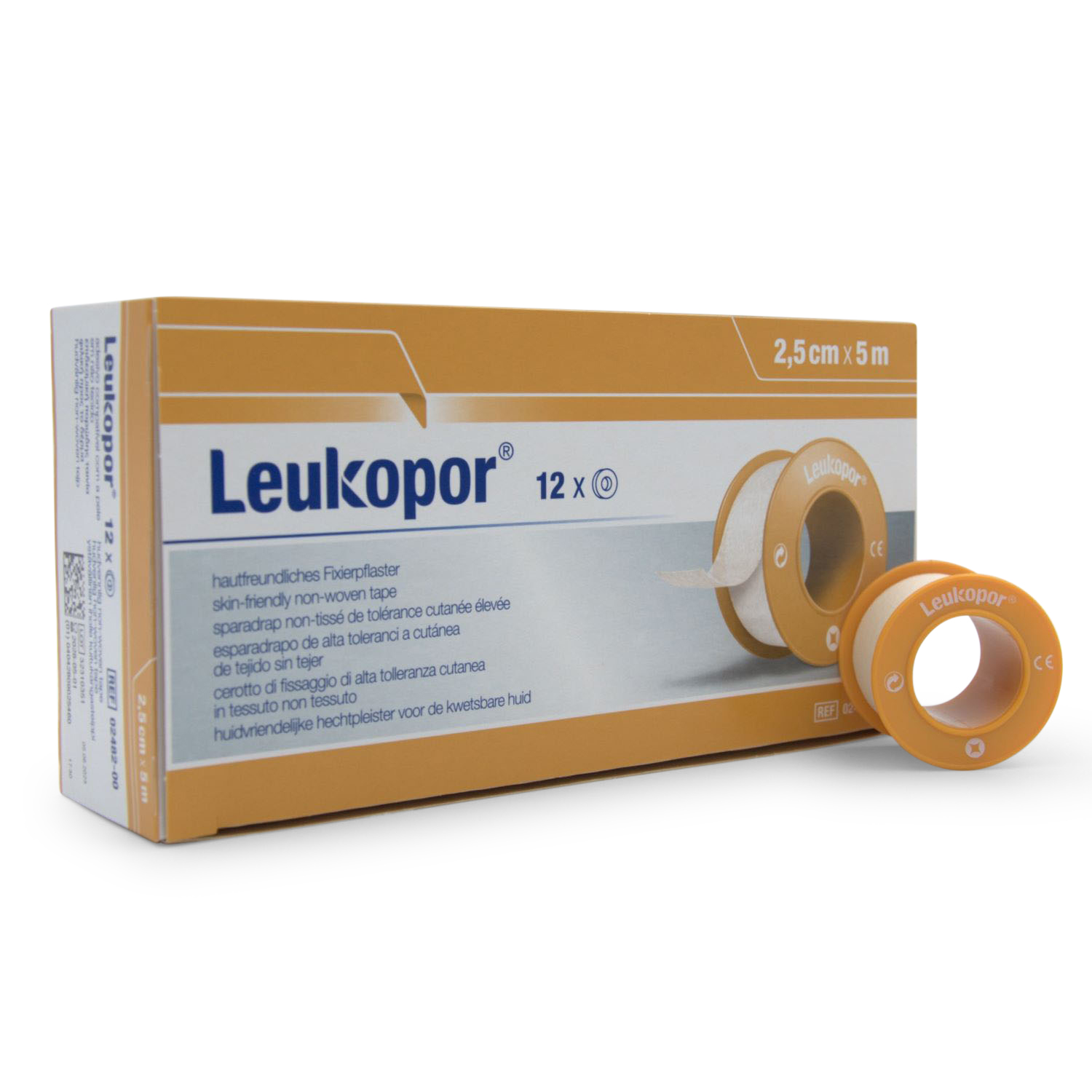 Leukopor® Rollenpflaster (5 m x 2,5 cm, weiß, m. Schutzring)