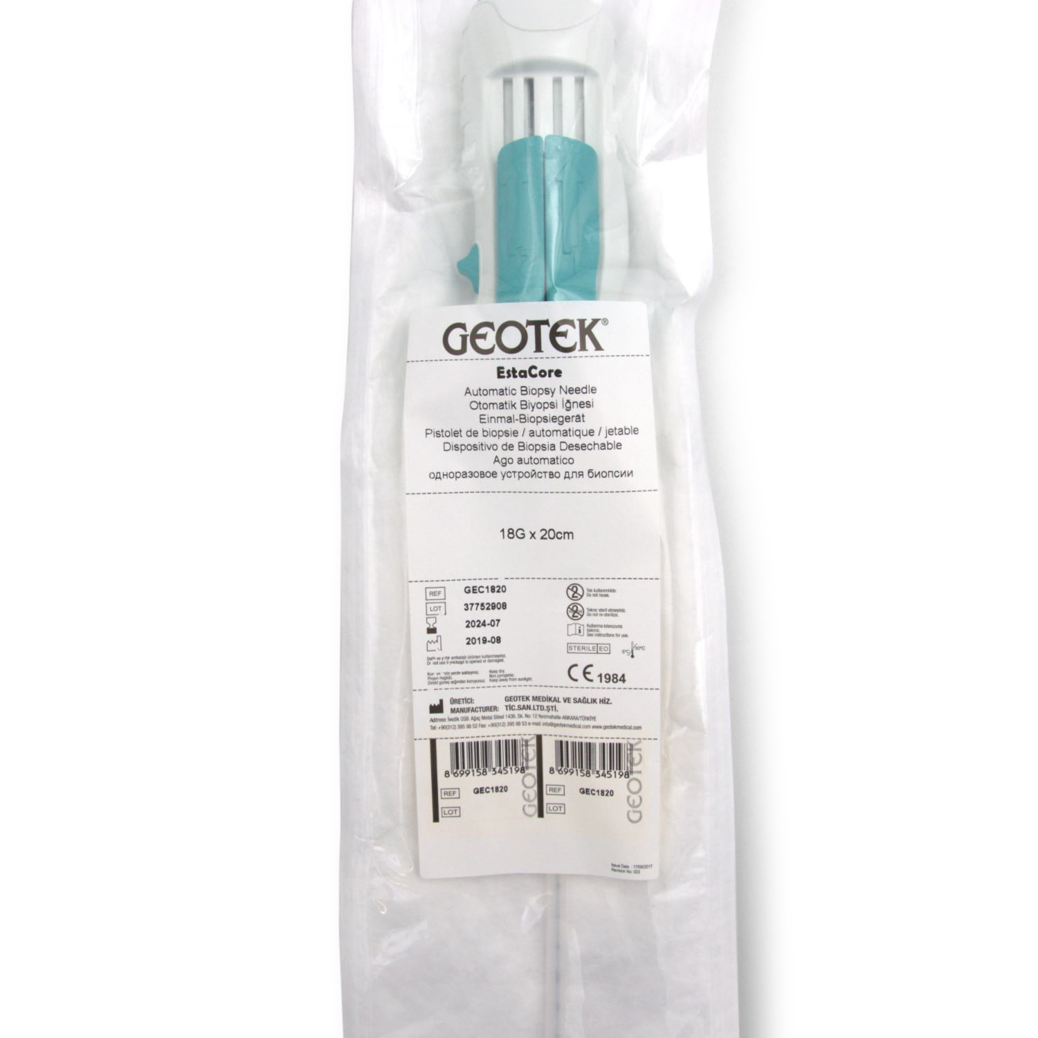 EstaCore Biopsieinstrument, vollautomatisch (18G x 20cm) EstaCore Biopsieinstrument, vollautomatisch (18G x 20cm)