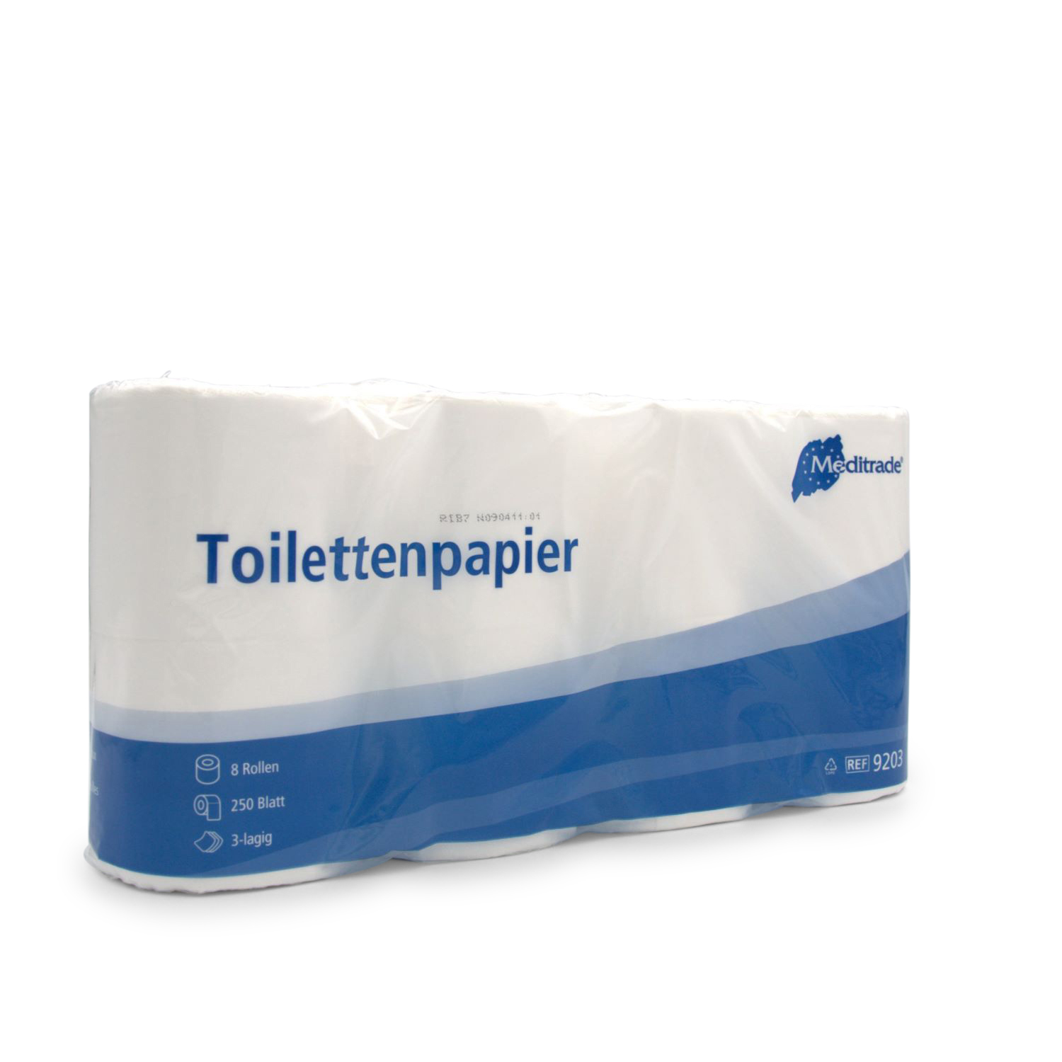 Toilettenpapier, 3-lagig (250 Blatt, 100% Zellulose)