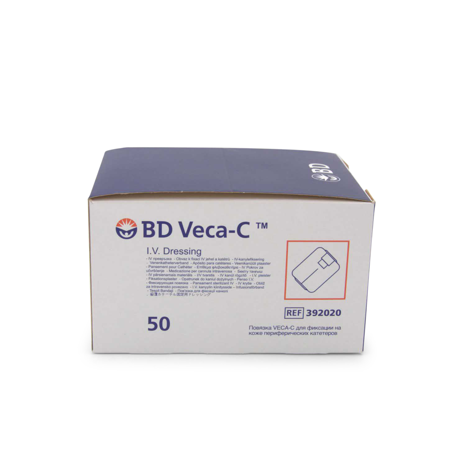 BD Veca-C Katheterfixierverband (7,5cm x 6cm, Sichtfenster, steril)