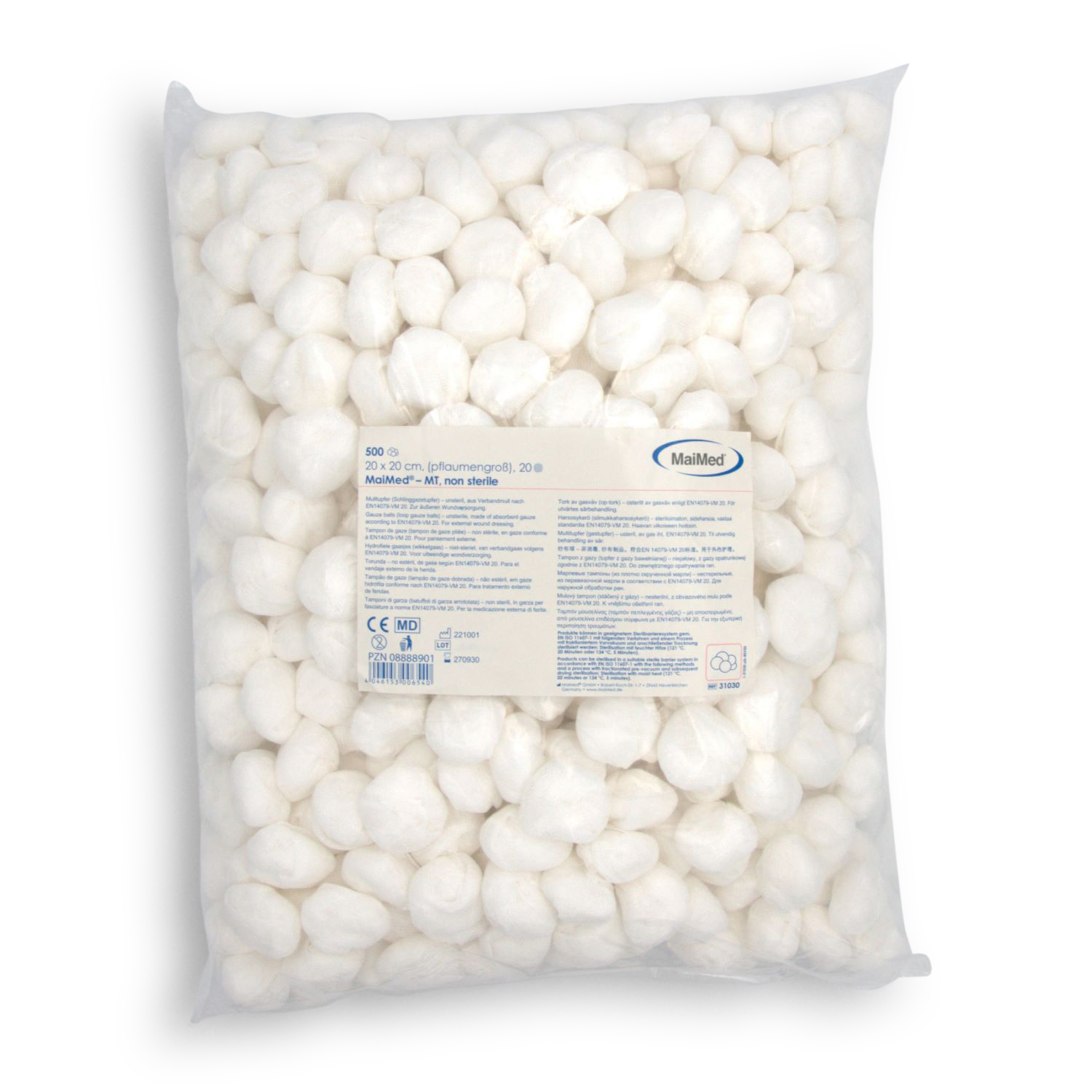 MaiMed Mulltupfer (pflaumengroß, Schlinggazetupfer, unsteril)