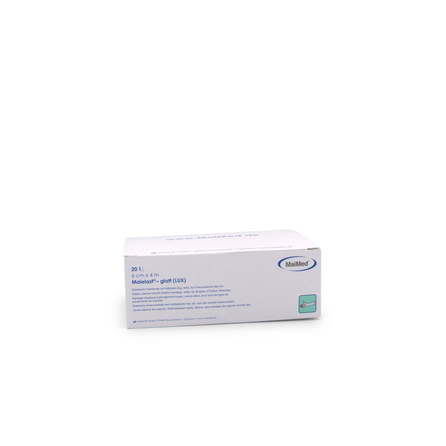 MaiMed Maielast elastische Fixierbinde (4 m x 6 cm, weiß, glatt, unsteril)