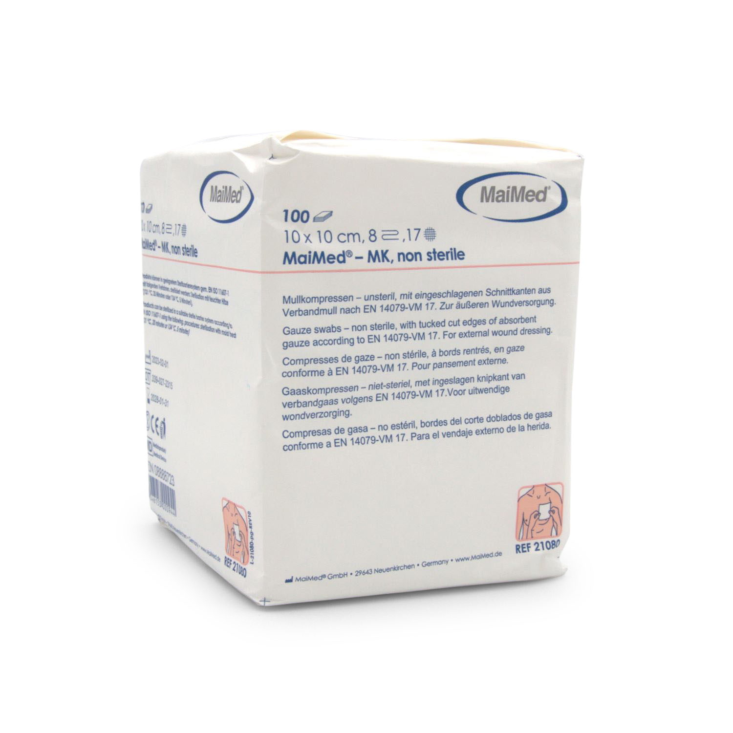 MaiMed® Mullkompressen (10 x 10 cm, 8-fach, unsteril) MaiMed® Mullkompressen (10 x 10 cm, 8-fach, unsteril)
