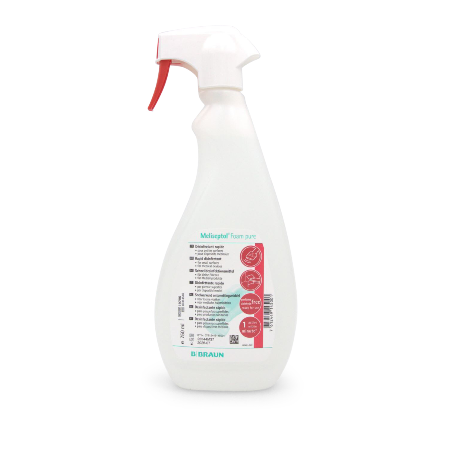 Meliseptol® Foam pure (750 ml Desinfektionsschaum für Oberflächen)