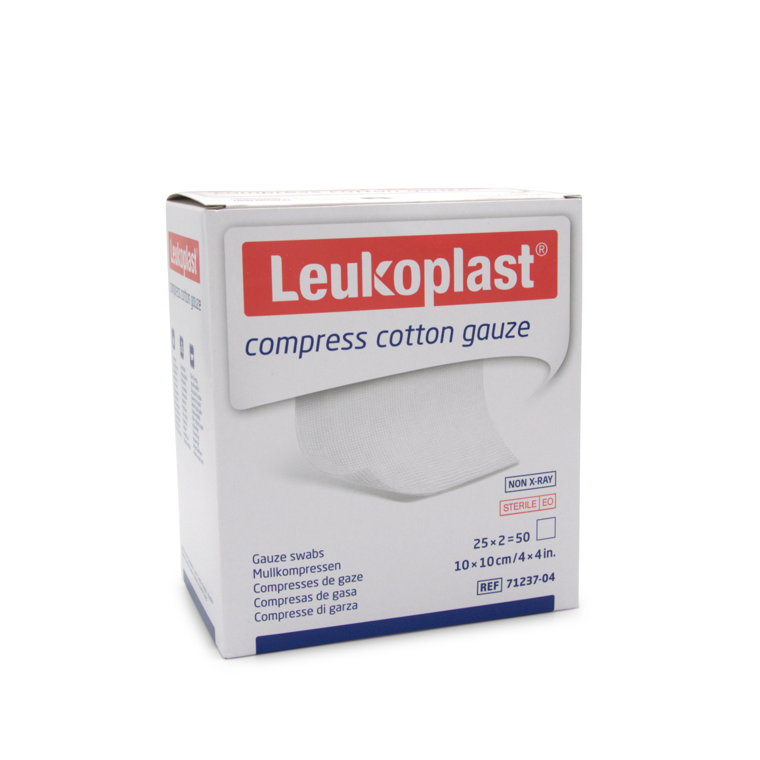 Leukoplast compress cotton gauze ((Mullkompressen) 10 x 10 cm, 8-fach, steril)