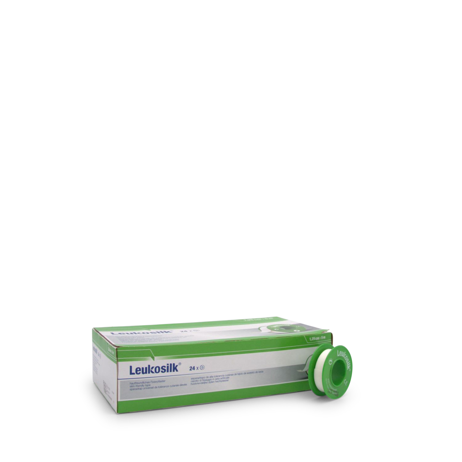 Leukosilk Rollenpflaster (1,25 cm x 5 m, weiße Acetatseide, o. Schutzring)