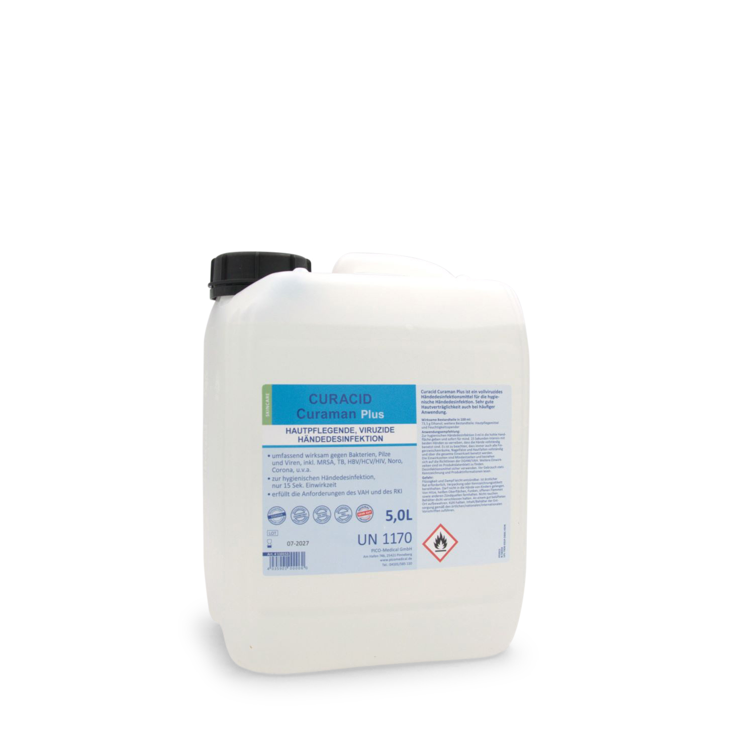 Curacid Curaman Plus Hände- u. Hautdesinfektion (5 Liter, Kanister)