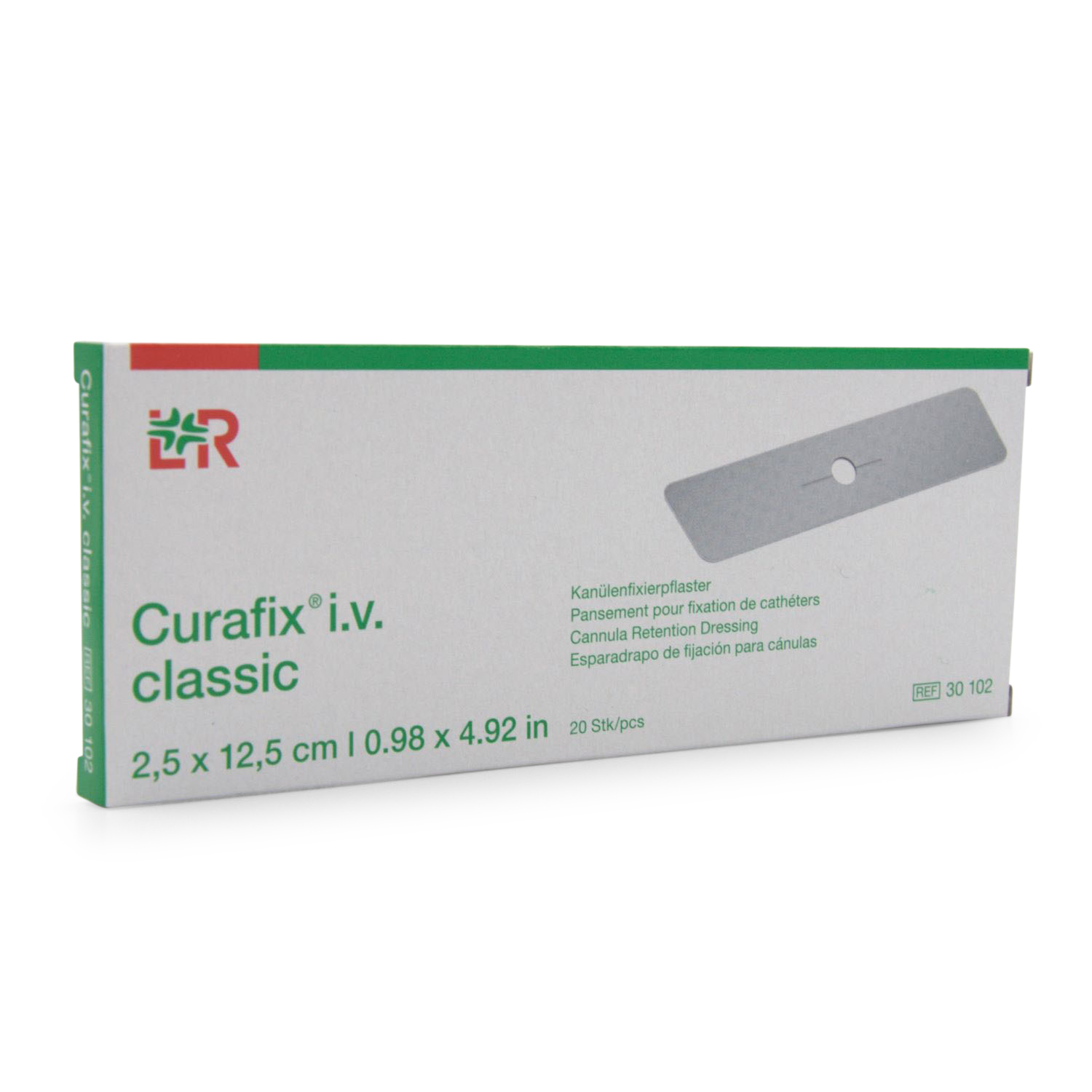 Curafix® I.V. classic Kanülenfixierpflaster (2,5 cm x 12,5 cm, unsteril) Curafix® I.V. classic Kanülenfixierpflaster (2,5 cm x 12,5 cm, unsteril)