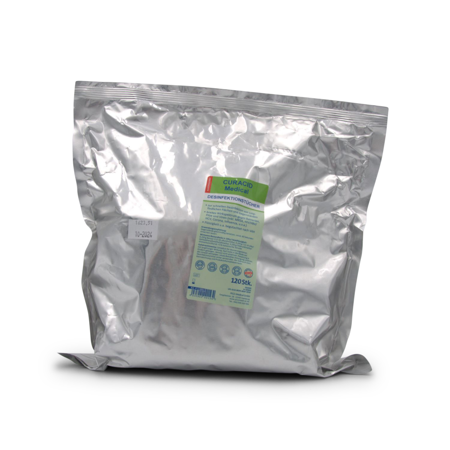 Curacid Medical Tücher XL Nachfüller, (275 mm x 275, Flächendesinfektion)