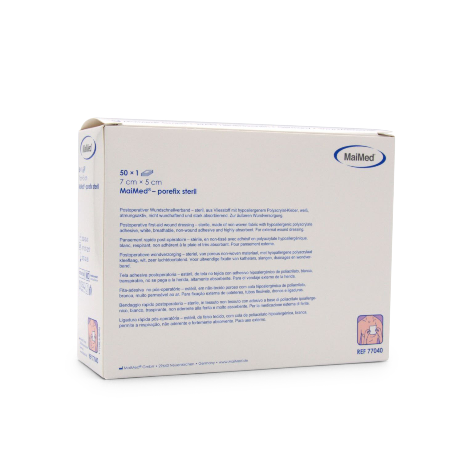 MaiMed Porefix Wundschnellverband (7 cm x 5 cm, steril)