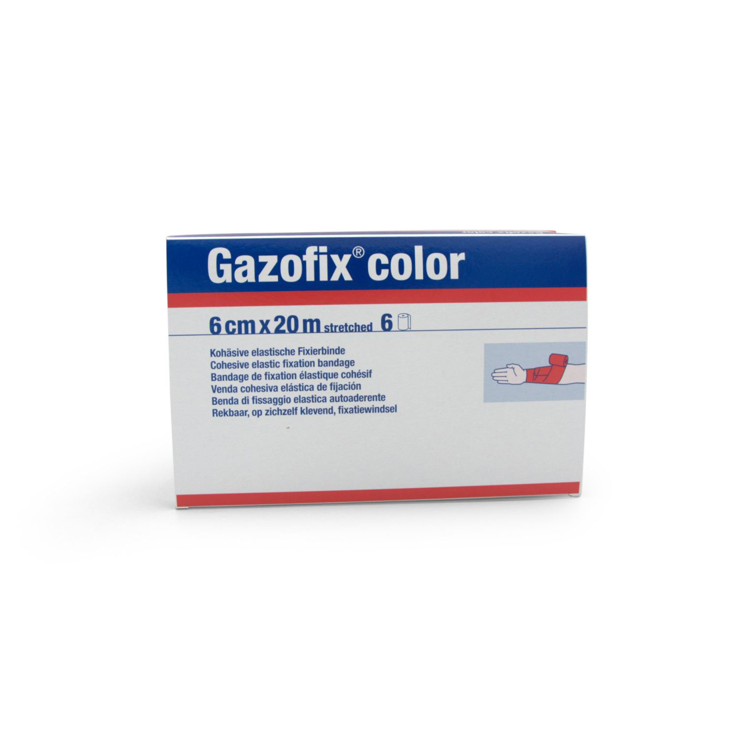 Gazofix® color Fixierbinde (6 cm x 20 m, Pink, selbsthaftend) Gazofix® color Fixierbinde (6 cm x 20 m, Pink, selbsthaftend)
