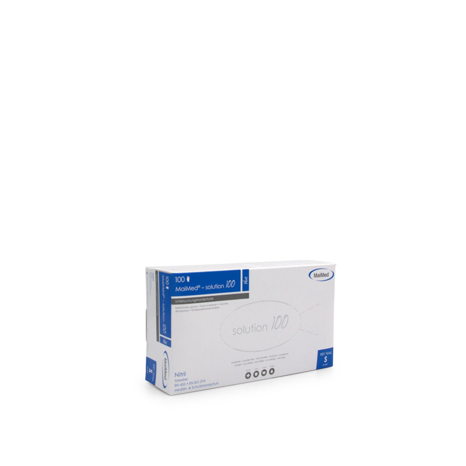 MaiMed solution 100 Untersuchungshandschuhe (Gr. S Nitril, blau, PF, unsteril)