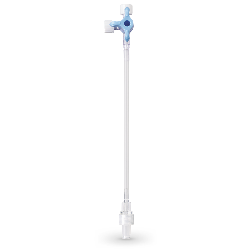 Polyway Pro Dreiwegehahn (blau mit 10 cm Leitung)
