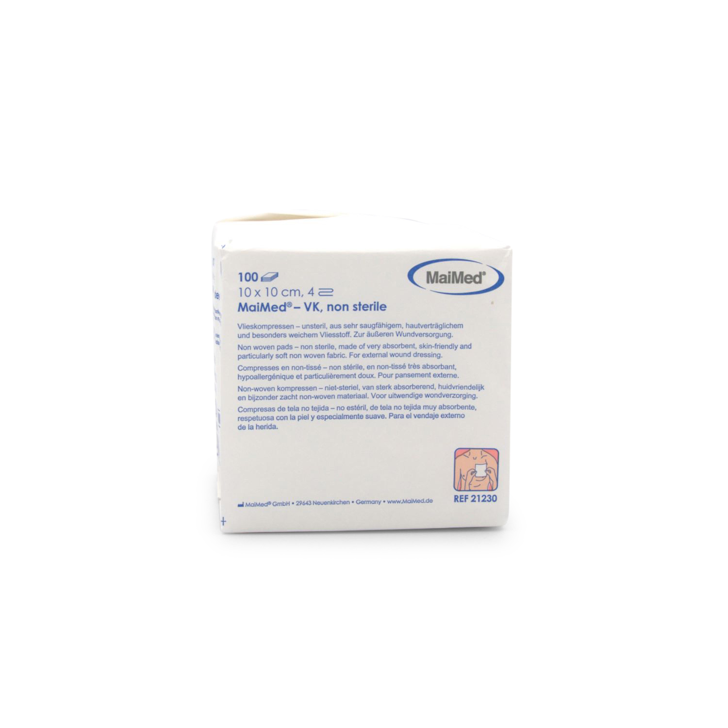MaiMed Vlieskompressen (10 cm x 10 cm, 4-fach, unsteril)