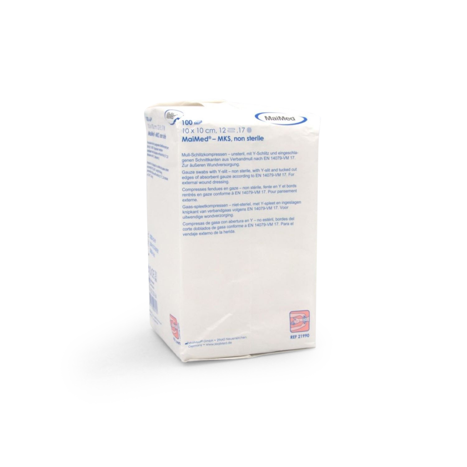 MaiMed Mull-Schlitzkompressen (10 cm x 10 cm, 12-fach, unsteril)