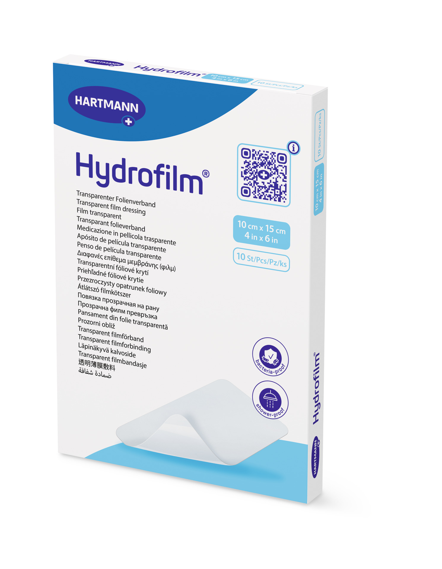 Hydrofilm Folienverband (10 cm x 15 cm, transparent, wasserabweisend, steril)