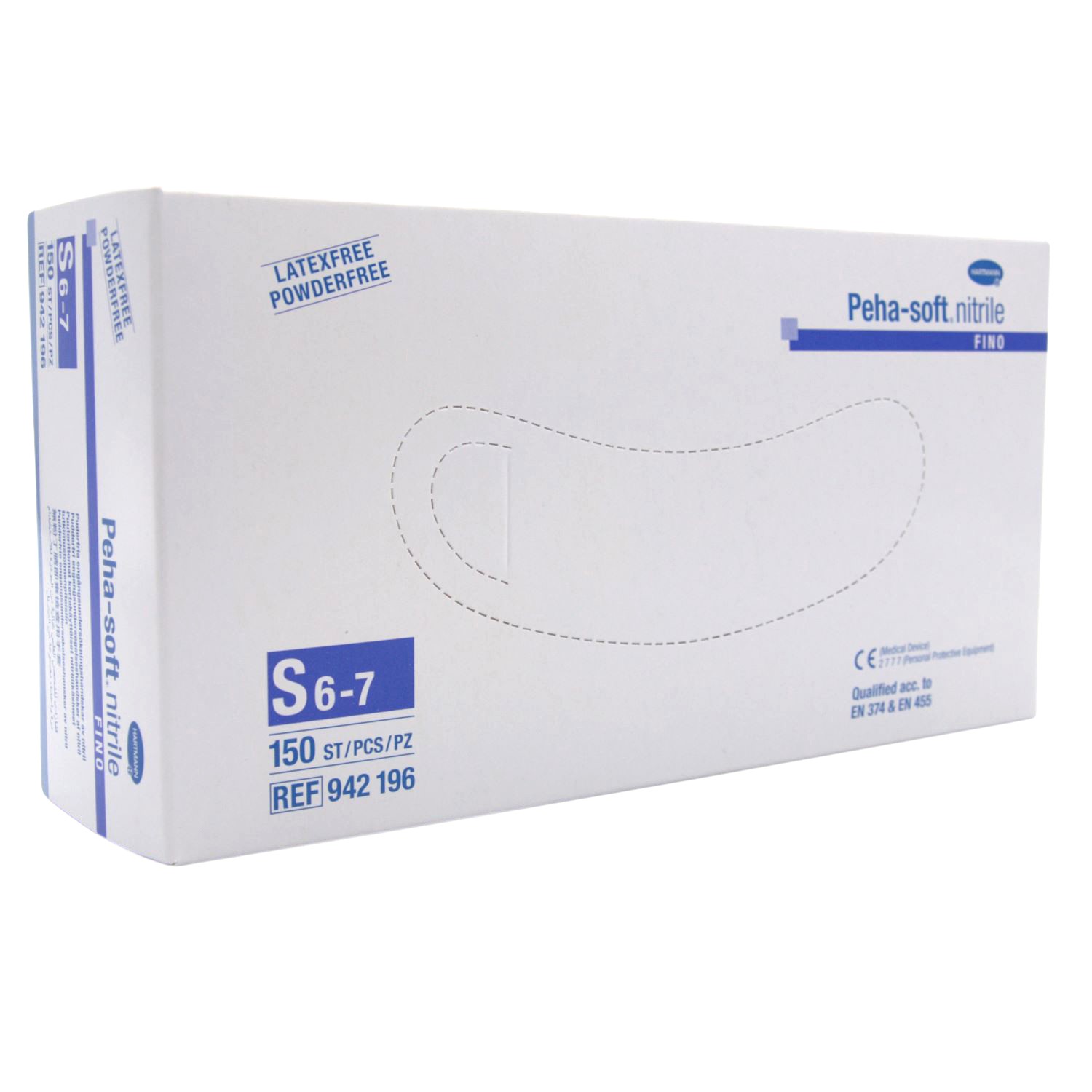 Peha-soft nitrile fino Handschuh (Gr. S, blau, PF, unsteril)