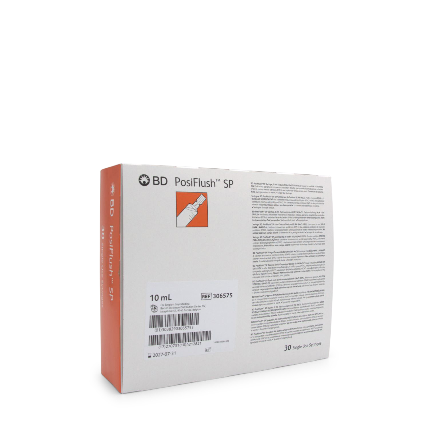 Posiflush Spülspritze 10 ml SP mit NaCl 0,9 % Karton