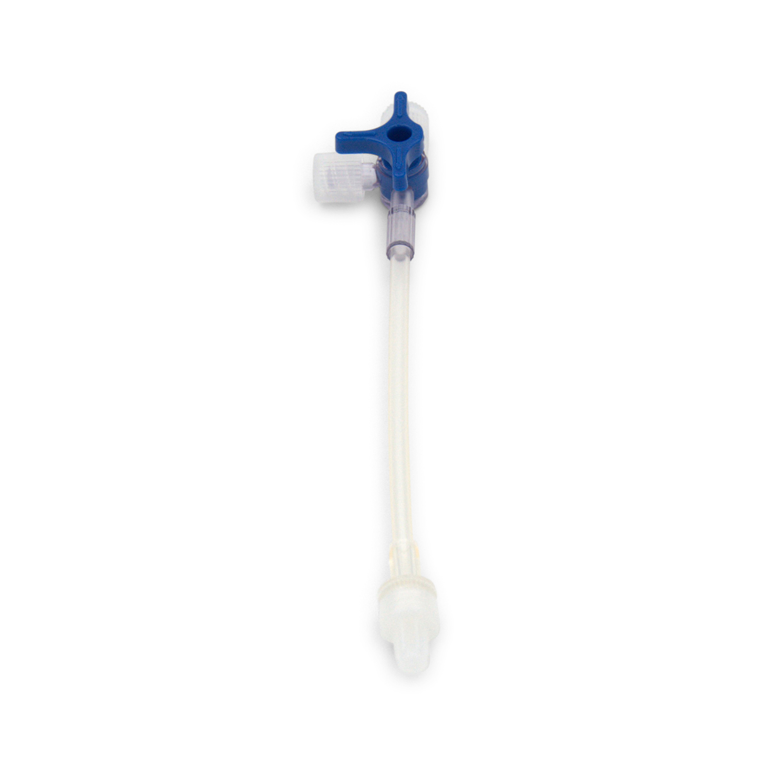 Discofix®-3 Dreiwegehahn mit Verbindungsleitung (mit 10 cm Schlauch, blau)