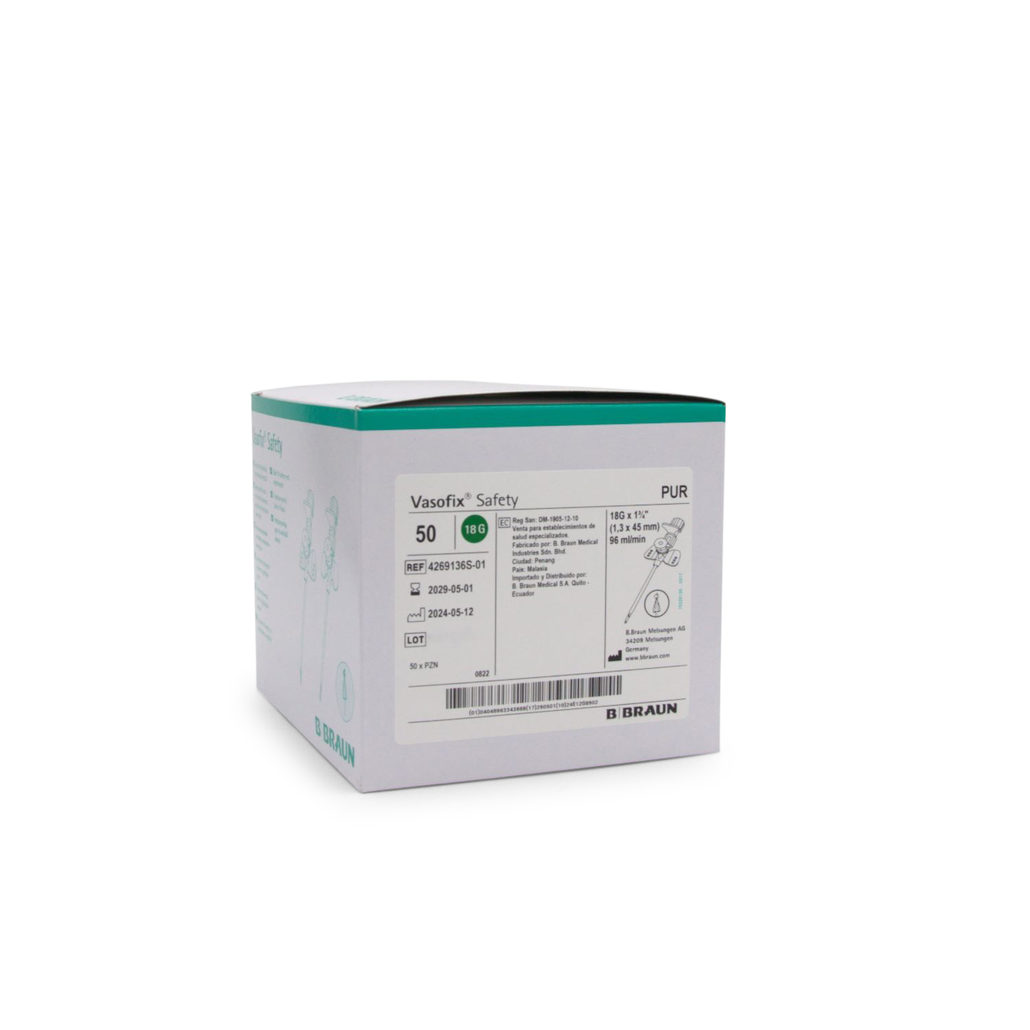 Vasofix Safety Sicherheitsvenenverweilkanüle (18 G, 1,30 x 45 mm, grün, PUR)