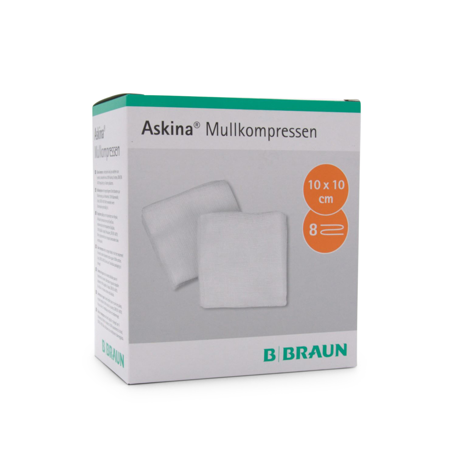 Askina® Mullkompressen (10 x 10 cm, 8-fach, steril)