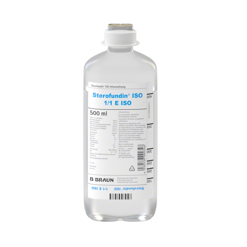 Sterofundin® ISO, Ecoflac® plus (500 ml, Plasmaadaptierte, isotone Vollelektrolytlösung)