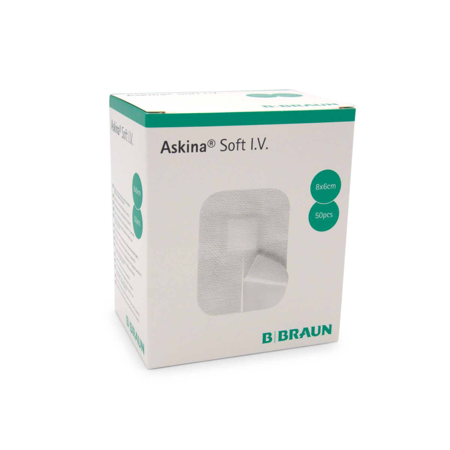 Askina® Soft I.V. Fixierverband (8 cm x 6 cm, steril) Askina® Soft I.V. Fixierverband (8 cm x 6 cm, steril)