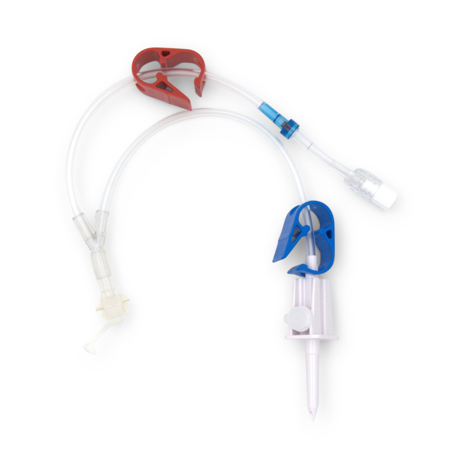 Infusionsadapter O-Set 1+1 Luer MF1681 PZN06442087 ausgepackt blaue und braune Klemme