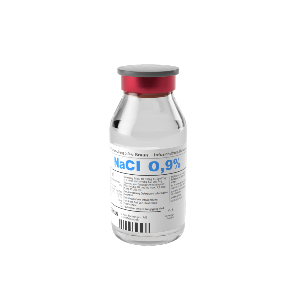B.Braun Kochsalzlösung 0,9% (100 ml, Glasflasche, NaCl)