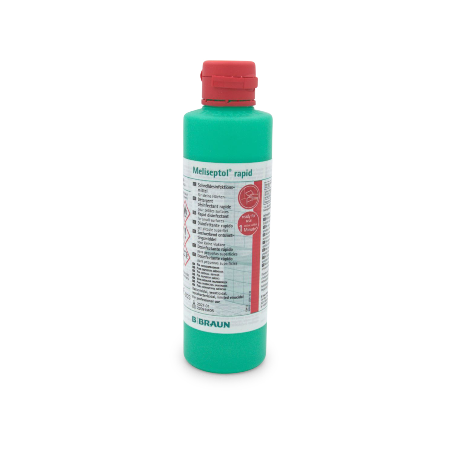B.Braun Meliseptol rapid alkoholische Schnelldesinfektion (250 ml, Dosierflasche, Flächenschnelldesinfektion)