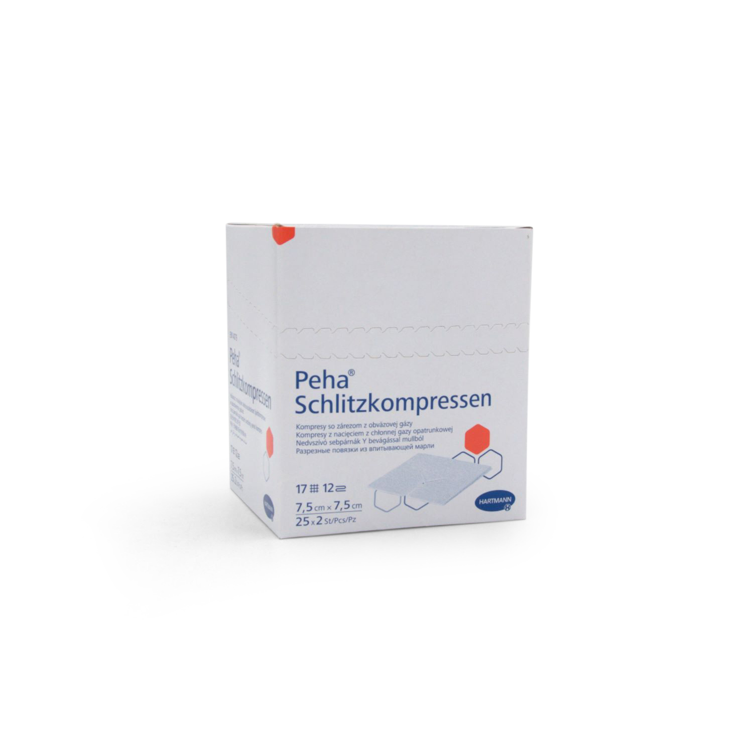 Hartmann Peha Schlitzkompressen (7,5 x 7,5 cm, 12-fach, steril)