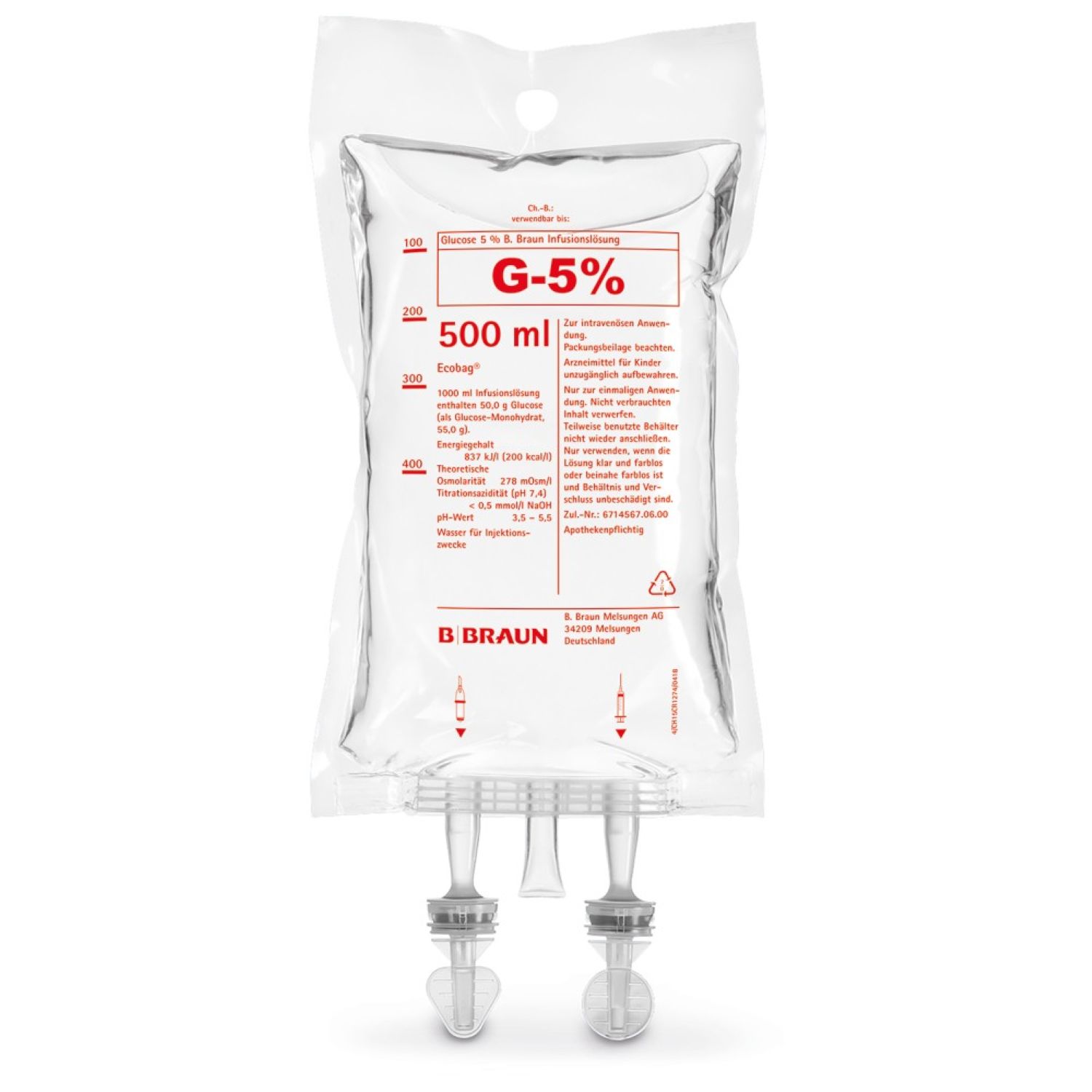 Ecobag® Glucose 5 % (500 ml)