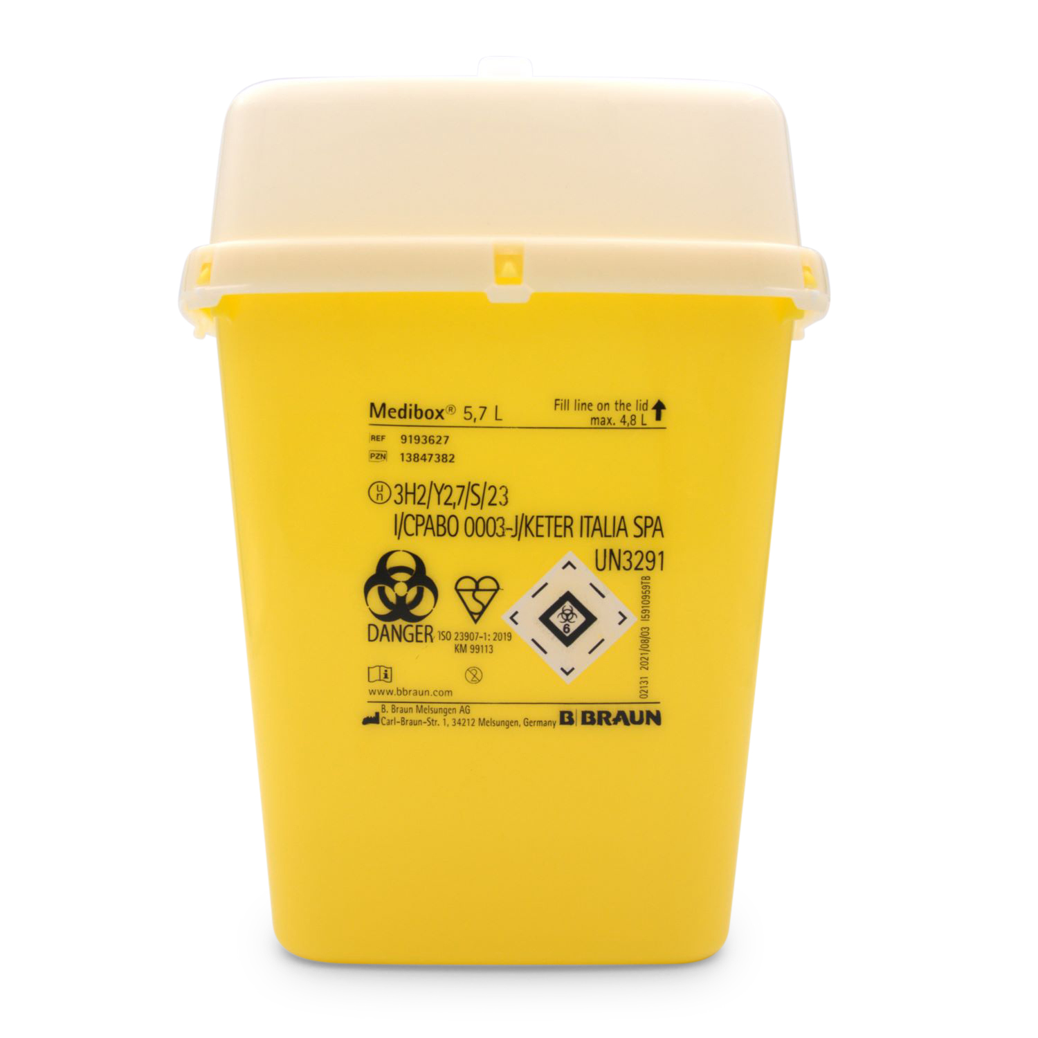 Medibox Kanülensammler (5,7 Liter, gelb)